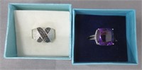 (2) Sterling Silver ladies rings. Size 5 and 8.