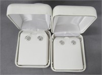 (2) Pair of sterling Silver earrings.