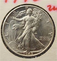 1945-P Unc. Walking Liberty Half Dollar