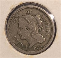 1873 3 cent nickel, closed 3
