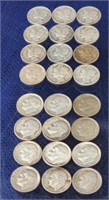 24 Assorted  Silver Dimes