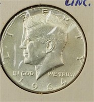 1964 Kennedy Half Dollar, Unc.