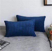 Velvet Soft Striped Decorative Throw Pillow Covers