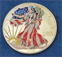 1999 Liberty 1 oz. Fine Silver Dollar, colored