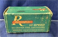 Remington 22 Hornet Box - full of empty brass
