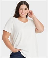 Women's Solid White T-Shirt-4X