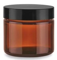 Amber Straight-Sided Glass Jars 2oz, 6 Jars