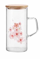 *Borosilicate Clear Glass Mug With Wooden Lid*