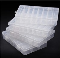 Clear White Plastic Organizer Box with Dividers