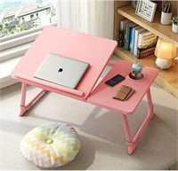 Portable Pink Lap Desk for Laptop with Cup Holder