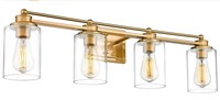 NEW-4-Light Wall Sconce Vanity Light, Brushed Gold