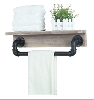 NEW-MBQQ Industrial Pipe Shelf with Towel Bar