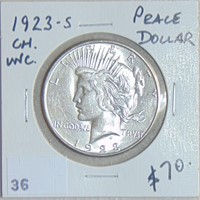 1923-S Peace Dollar Ch. UNC.