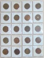 20 Large Cents 1840,s-1850's (some culls).