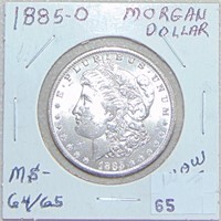 1885-O Morgan Dollar MS64/65. Wow!