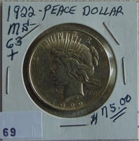 1922 Peace Dollar MS63. Wow!