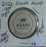 2023 Asahi Silver Round .999 Troy Oz.