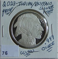2023 Indian/Buffalo .999 Silver Ounce.