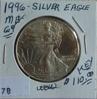 1996 Silver Eagle MS69 (key).