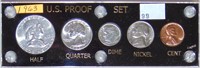 1963 U.S. Mint Set. Last Franklin Half Dollar Silv