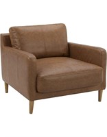 Rivet Modern Deep Leather Living Room Accent Chair