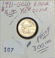1991 1/10 Oz. Gold.
