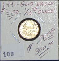 1991 1/10 Oz. Gold.