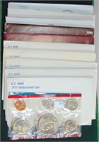10 U.S. Mint Sets P, D: 1977, 78, 79, 80, 81, 84,