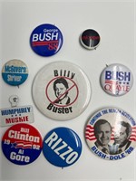 Presidential pin back Dole Bush Humphrey Clinton