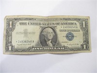 1957A $1 Blue Seal Star Silver Certificate