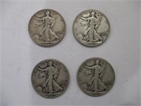 (4) 1943 Walking Liberty 1/2 Dollars