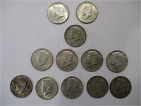 (12) 1965-1968 Kennedy Half Dollars