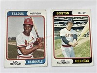 1974 TCG baseball cards. Brock. Yastrzemski
