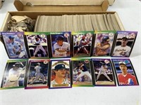 Box of 1989 Donruss baseball cards including