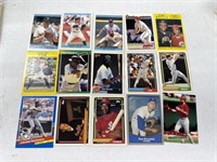 15 baseball cards varying brands