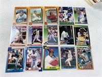 15 baseball cards varying brands