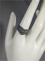 Sterling silver and Marcusite ring, size 7 and