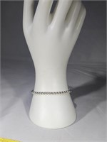 Sterling silver bead & ball bracelet.