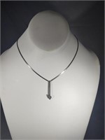 Sterling silver dangling hearts necklace