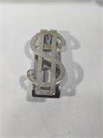 Sterling Silver dollar sign money clip, marked