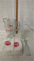 Vintage glass Coca Cola pitcher, 12 oz  etched