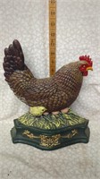Vintage Cast Iron Rooster with Baby Chick Door