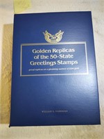 Golden replicas of the 50 states greeting stamps