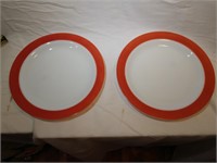 Vintage Pyrex Milk Glass Red 12" Plates