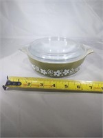 Vintage lidded spring blossom Pyrex dish with