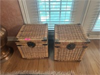 2 PIECE CHINESE WICKER TRUNKS MATCHED