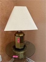 2PC CHINESE BRASS TABLE LAMPS MATCHED NOTE