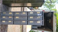 18 Drawer Metal Cabinet - approx 34" x 11" x 11"