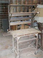 Worktable on Casters- has 5 shelves & parts bins