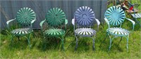4 Spring Steel Arm Chairs